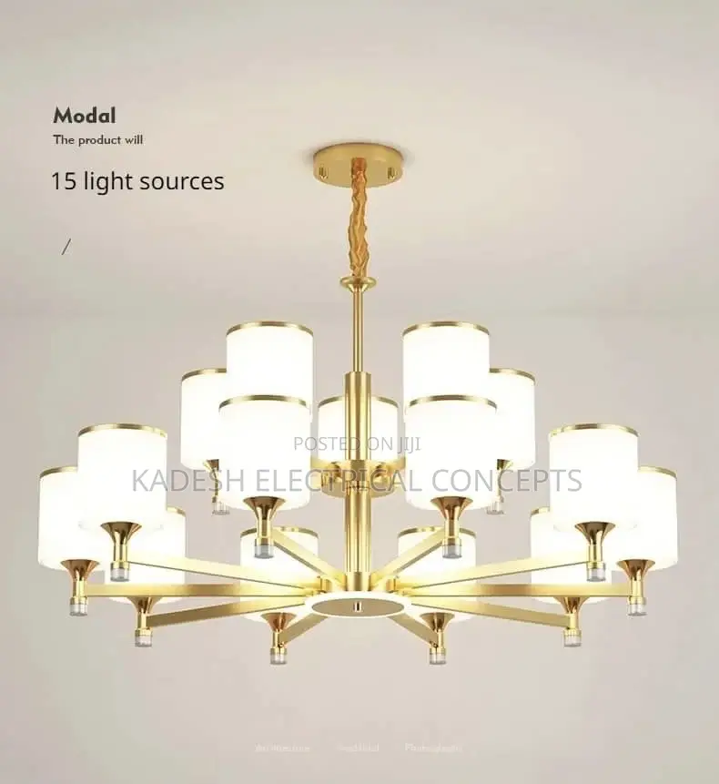 Nordic Glass Lampshade Led Chandelier for Living Dining Room
