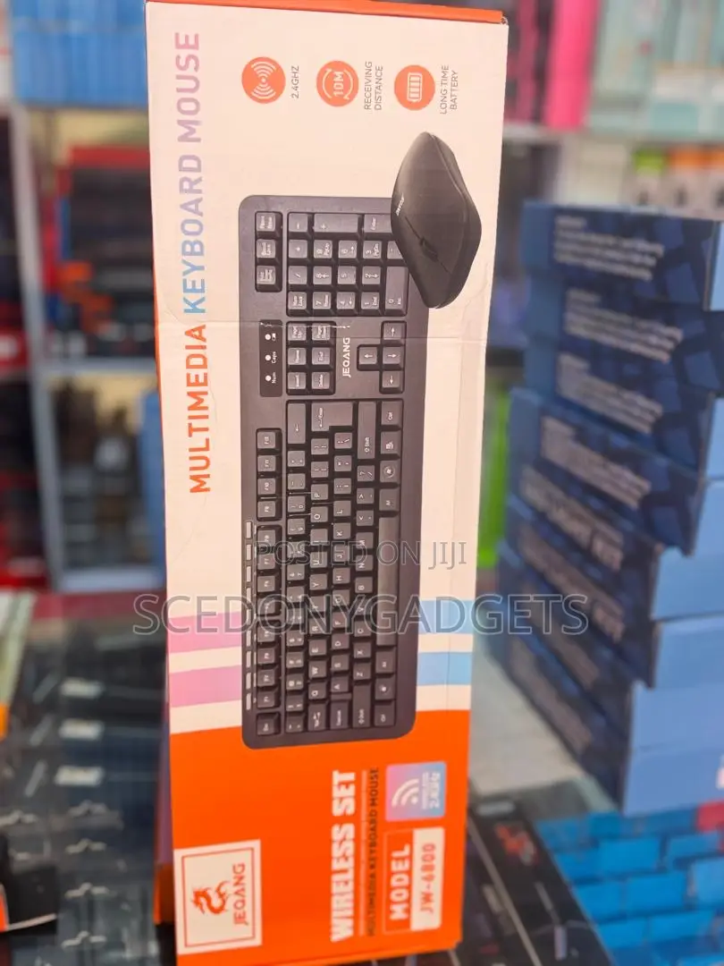 Jeqang Jw-6800 Full Size 104 Keys Ergonomic Wireless Keyboard Mouse