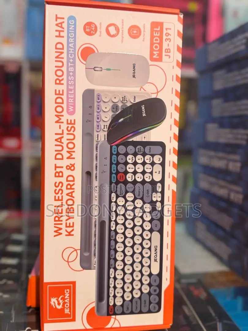 Jeqang Jb-391 Ergonomic Wireless Keyboard Mouse Combo Dual-Mode Bt
