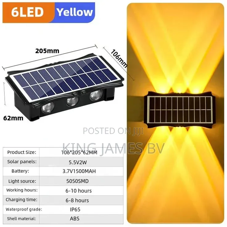 Acrylic 6 Led Solar Wall Light