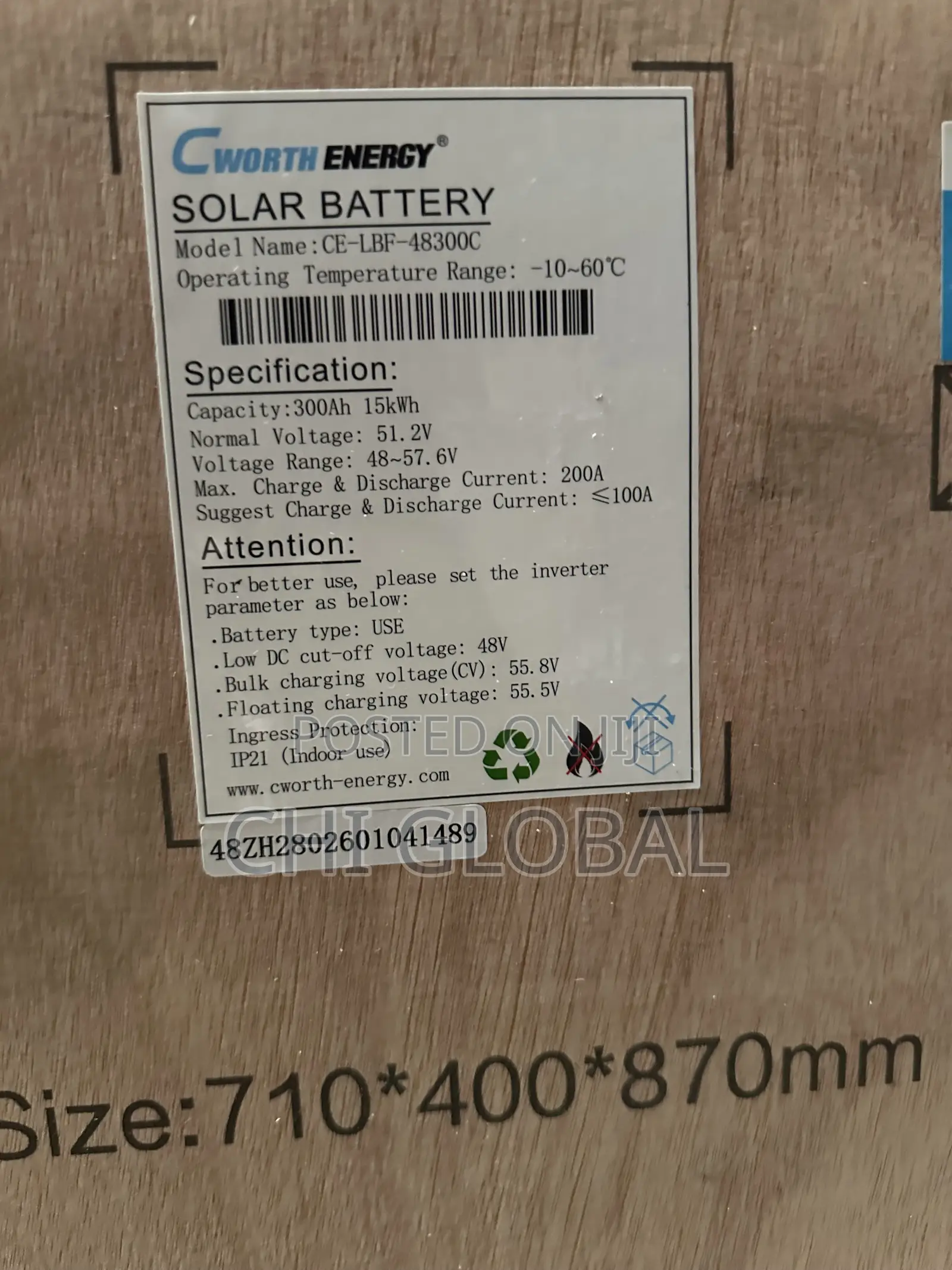 Cworth Energy 15kwh 48v Lithium Battery