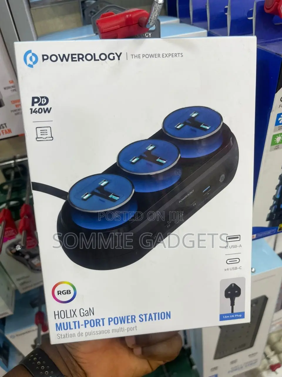 Powerology Rgb Holix Gan Multi-port Power Station 140w