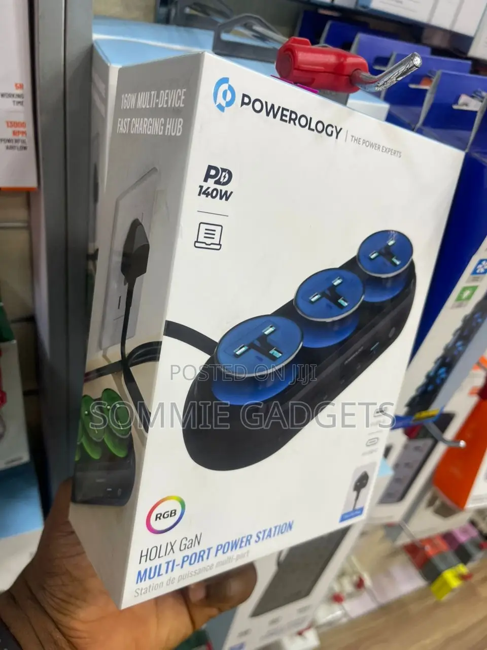 Powerology Rgb Holix Gan Multi-port Power Station 140w