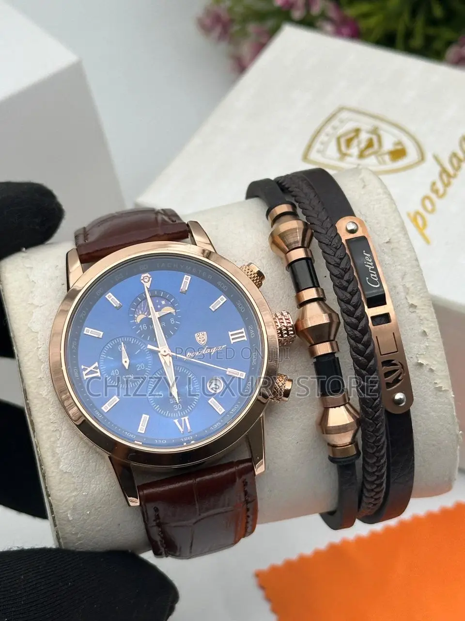 Poedagar Quality Men Genuine Leather Wristwatch