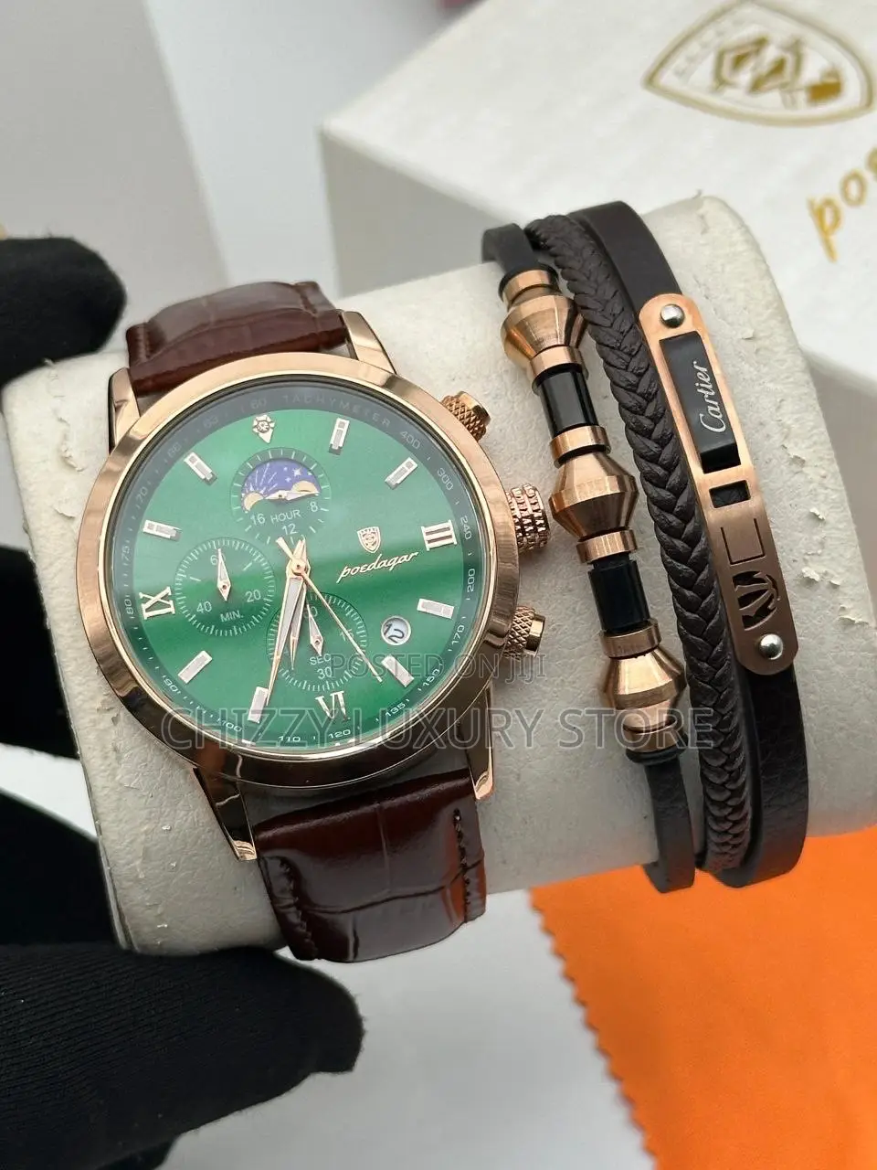Poedagar Quality Men Genuine Leather Wristwatch