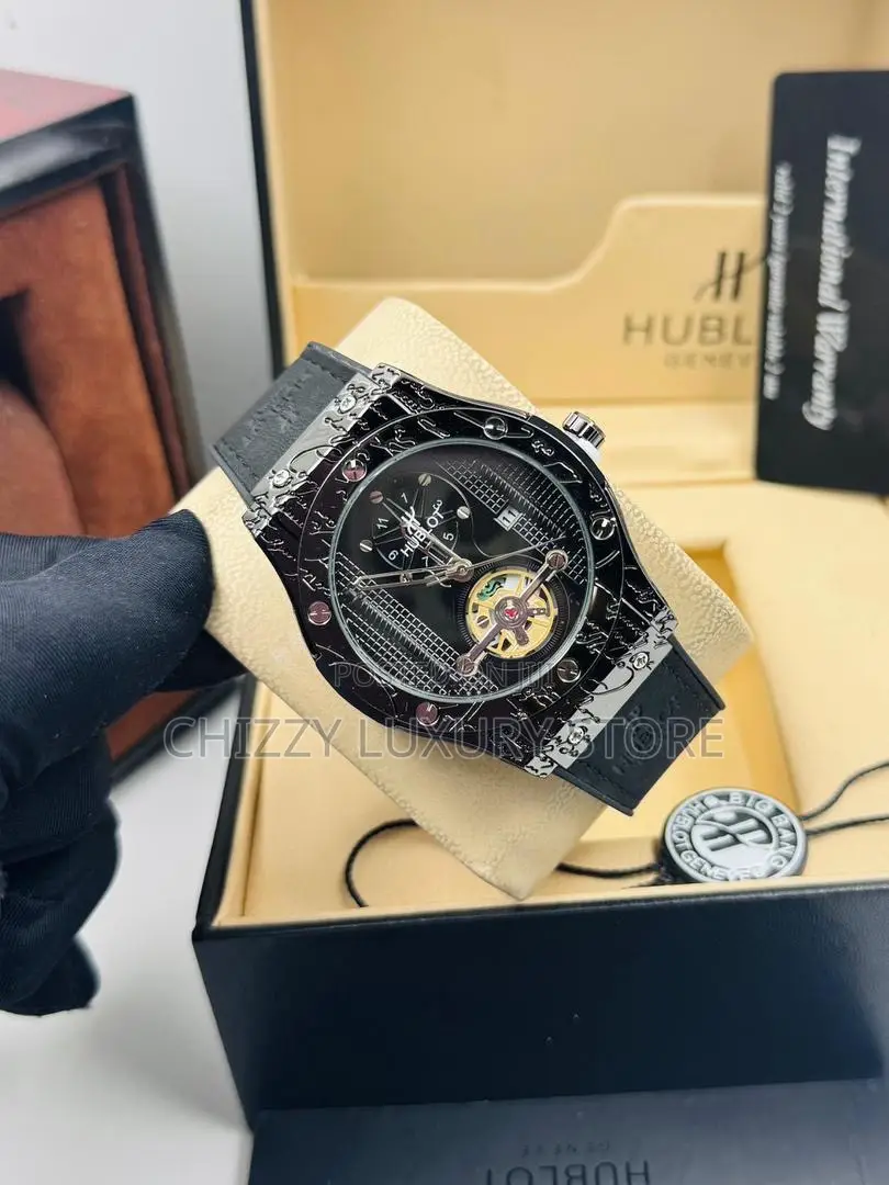 Hublot Quality Men Genuine Leather Wristwatch