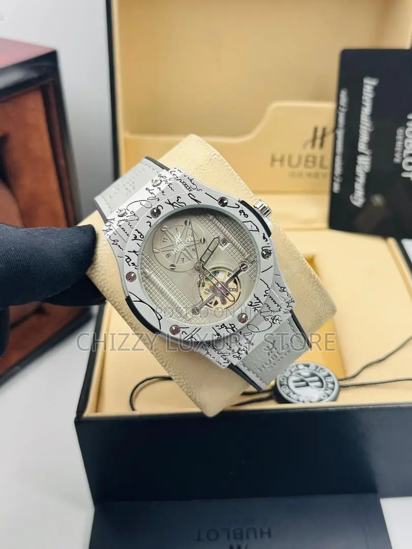 Hublot Quality Men Genuine Leather Wristwatch