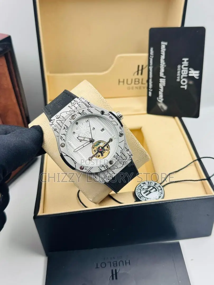 Hublot Quality Men Genuine Leather Wristwatch