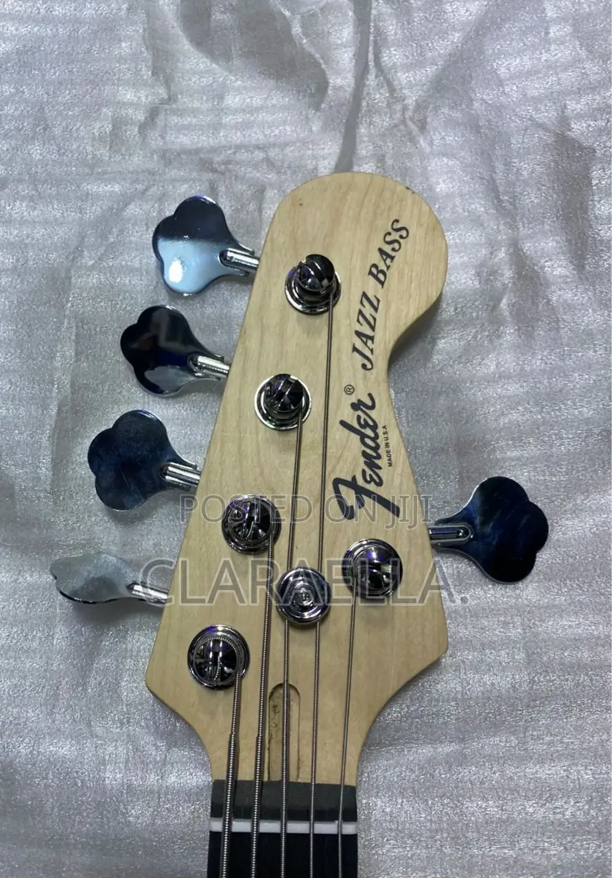 5-String Fender Jazz Bass Guitar With a Natural Maple Headstock