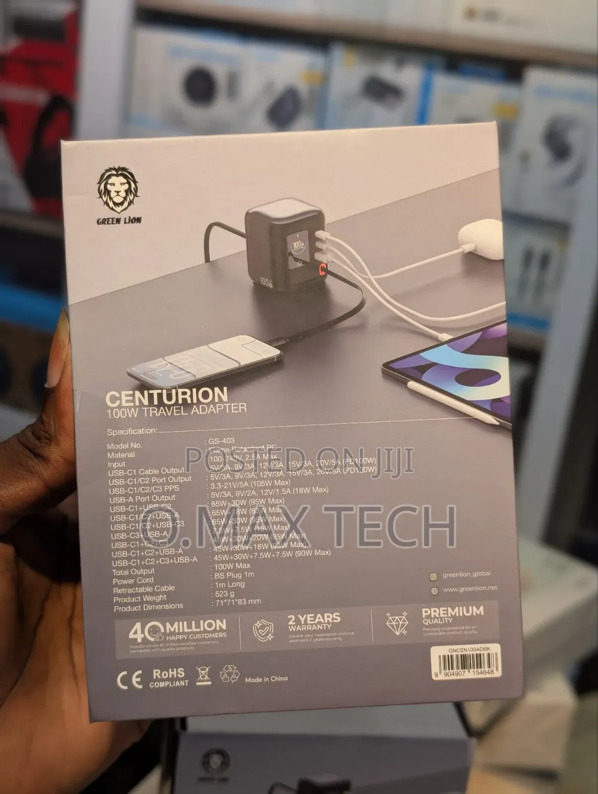 Green Lion Centurion 100w Gan Travel Adapter
