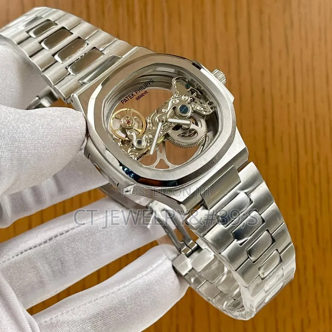 Luxury Patek Philippe Rose Gold Skeleton Watchmechanical, Full Steel