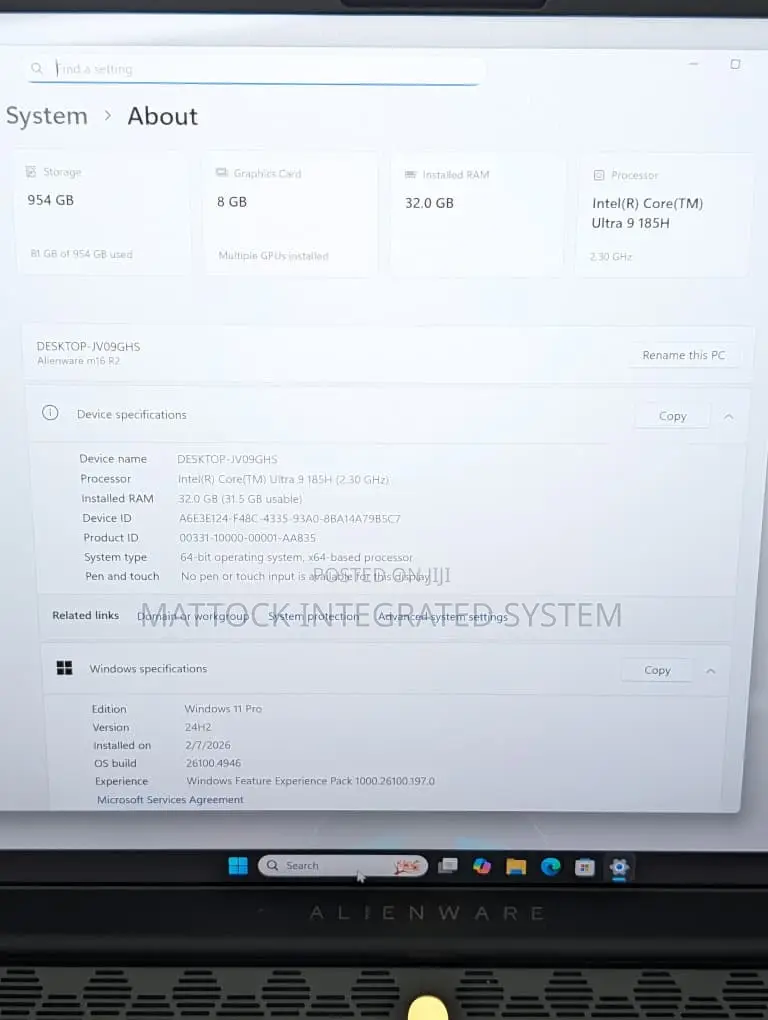Laptop Dell 32GB Intel Core Ultra 9 SSD 1T