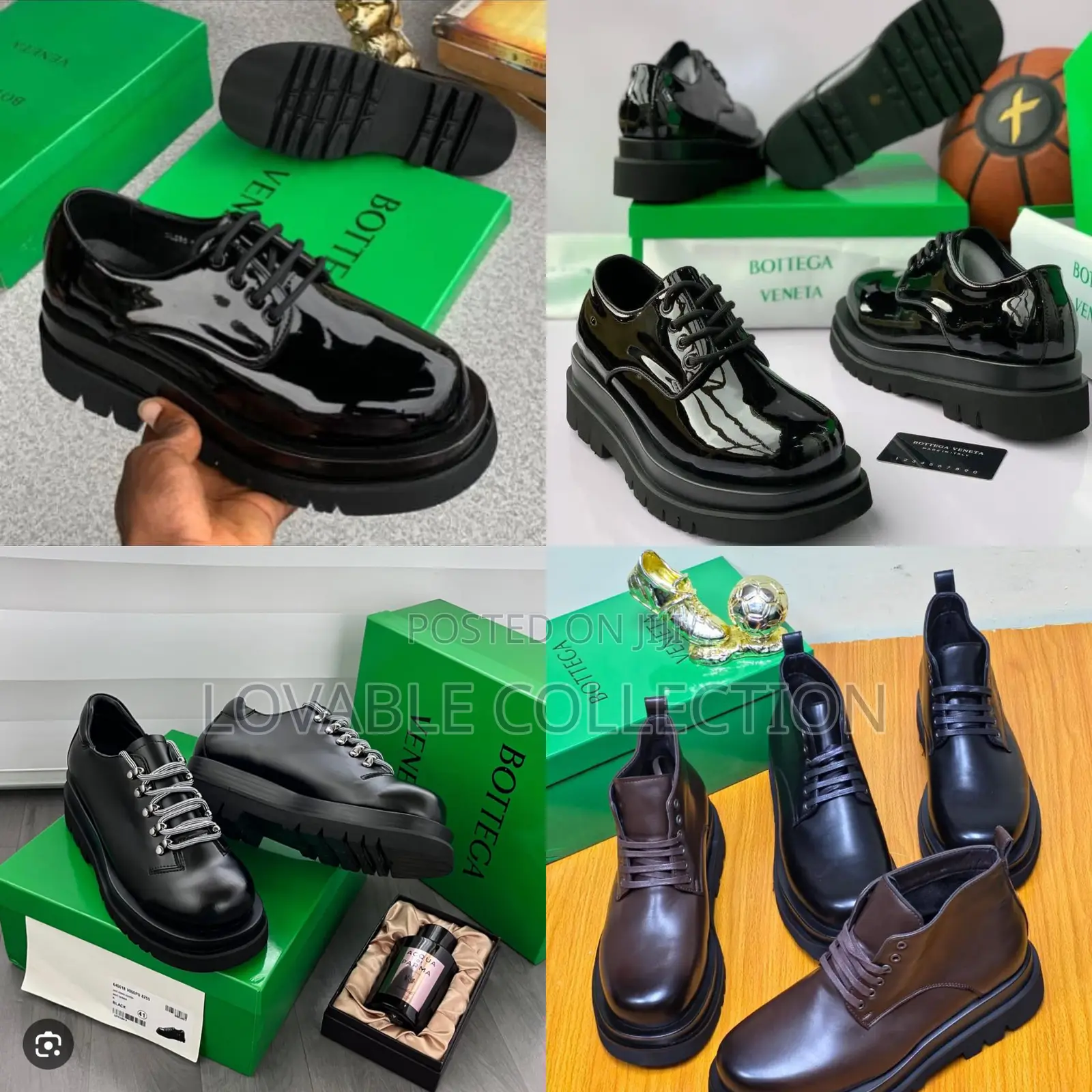 Bottega Veneta Mid Combat Lug Derby Shoes for Men