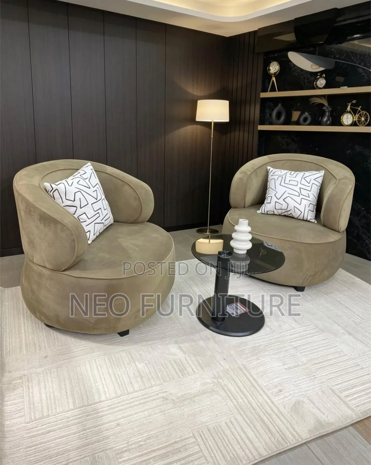 Set of Chair Covered With Mat Material