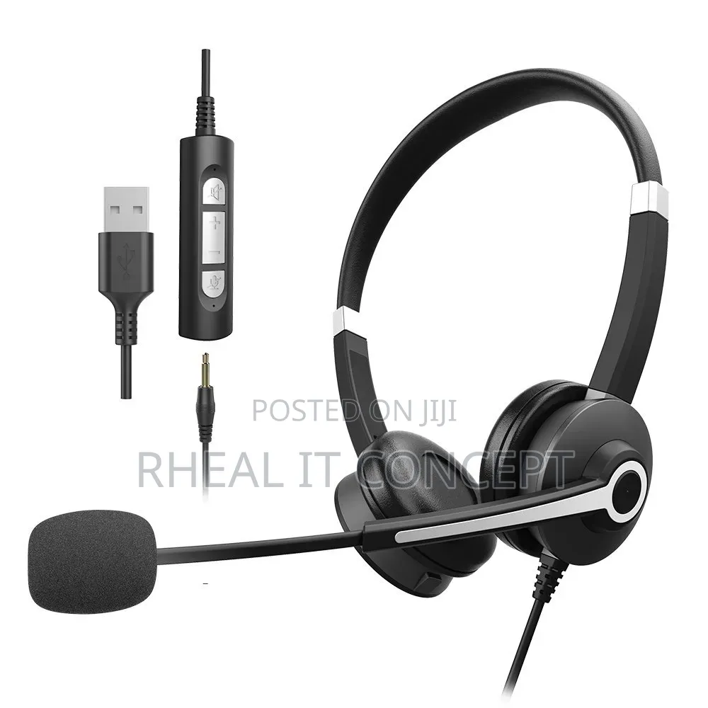 Earbay Usb/Auxiliary 2 in 1 Wired Headset With Noise Cancelation Mic