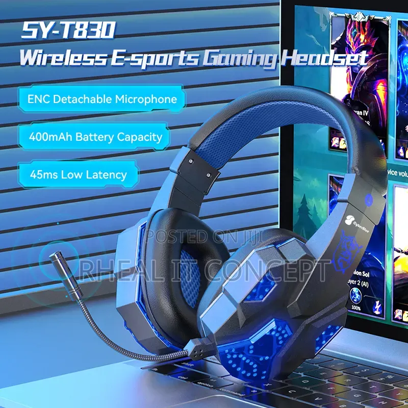 Sy-T830 Wireless E-Sports Gaming Headset With Noise Cancelation Mic