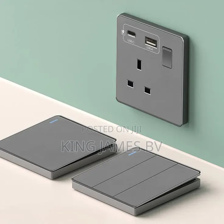 German Gray Switches and Sockets