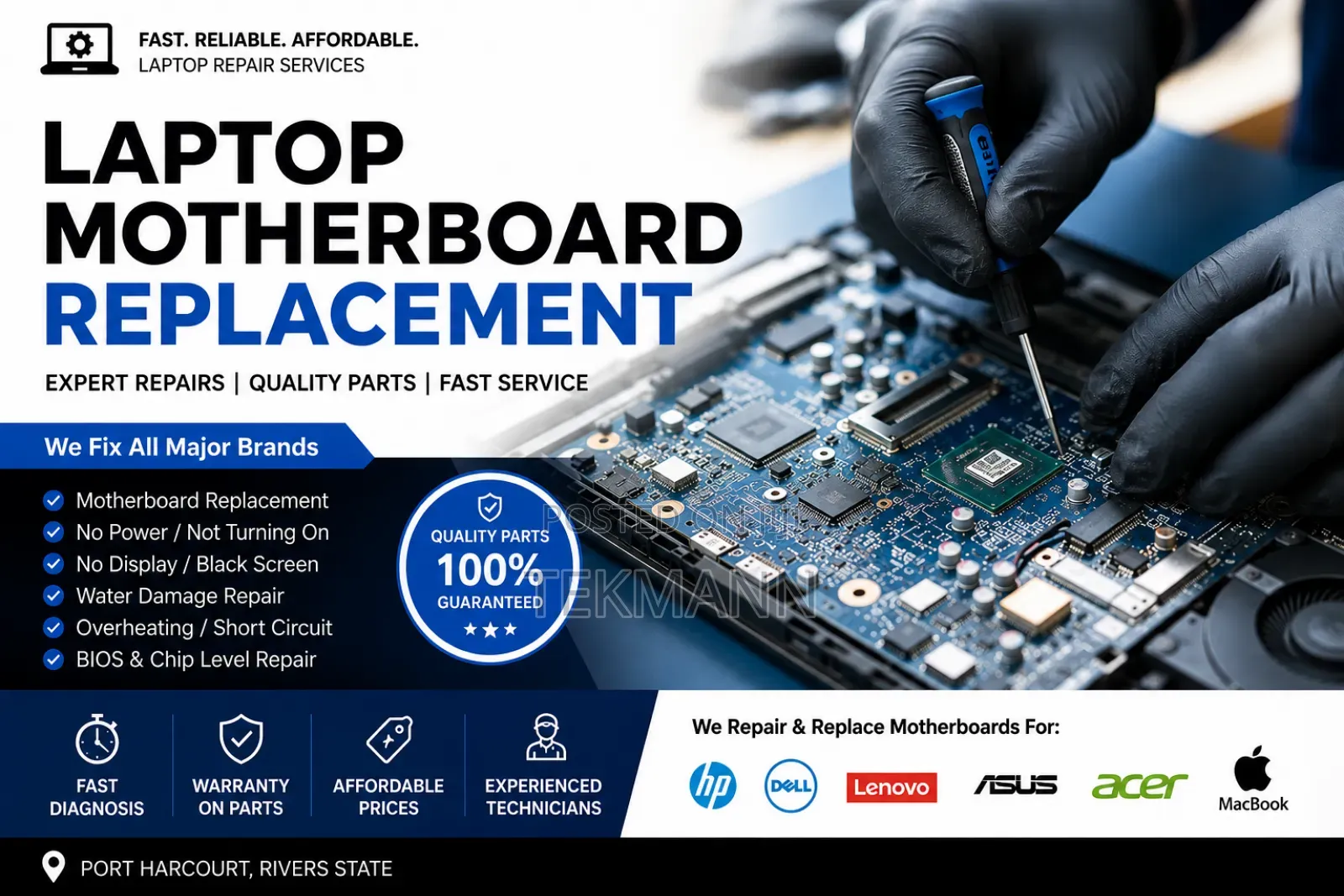 Laptop Motherboard Replacement In Port Harcourt Hp Dell Lenovo Repair