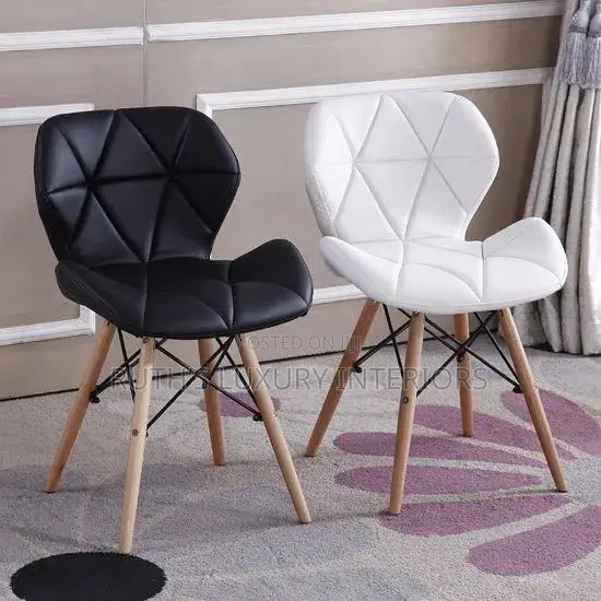 Set of 2 Wooden Leg Leather Dining Chair Furniture