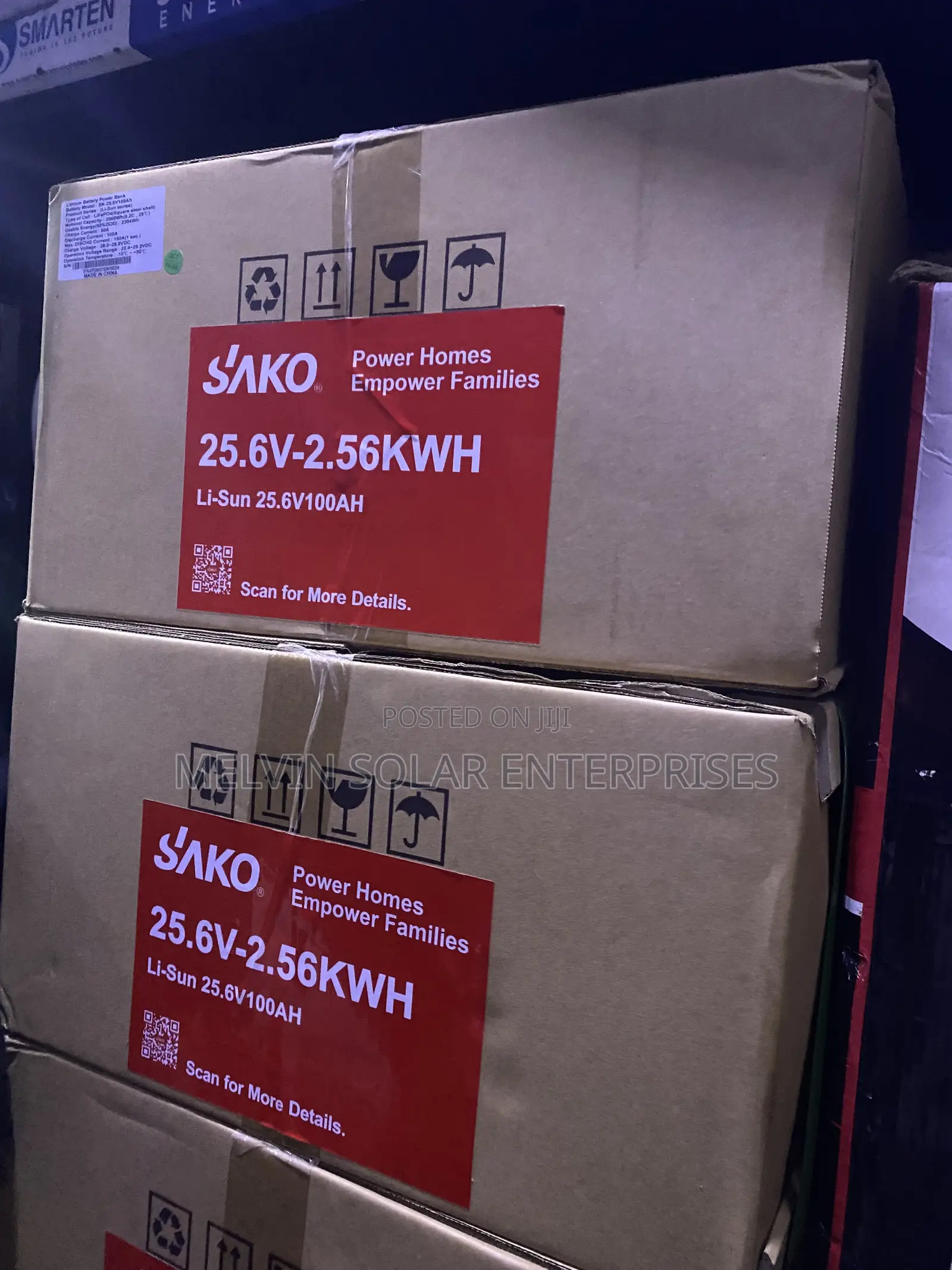 2.56kwh 25.6v Sako Solar Lithium Ion Phosphate Batteries Available.