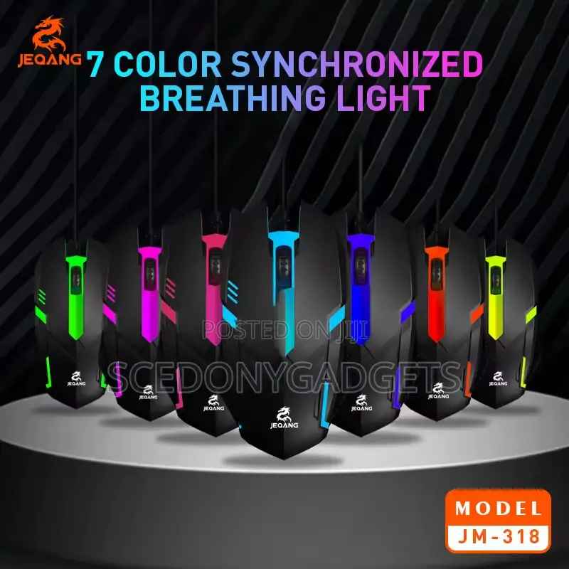 Jeqang Jm-318 3-Button Wired Optical RGB Mouse Led Backlit 3d Style