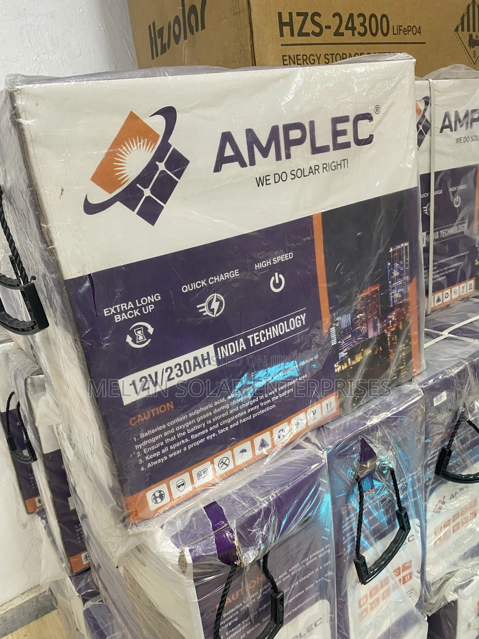 230ah 12v Amplec Solar Tubular Batteries Available in Stock