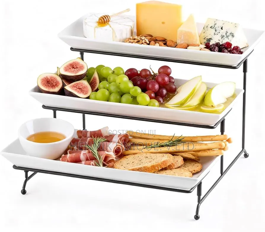 Server Tray Display Serving Dishes Tier Rectangular Serving Platter