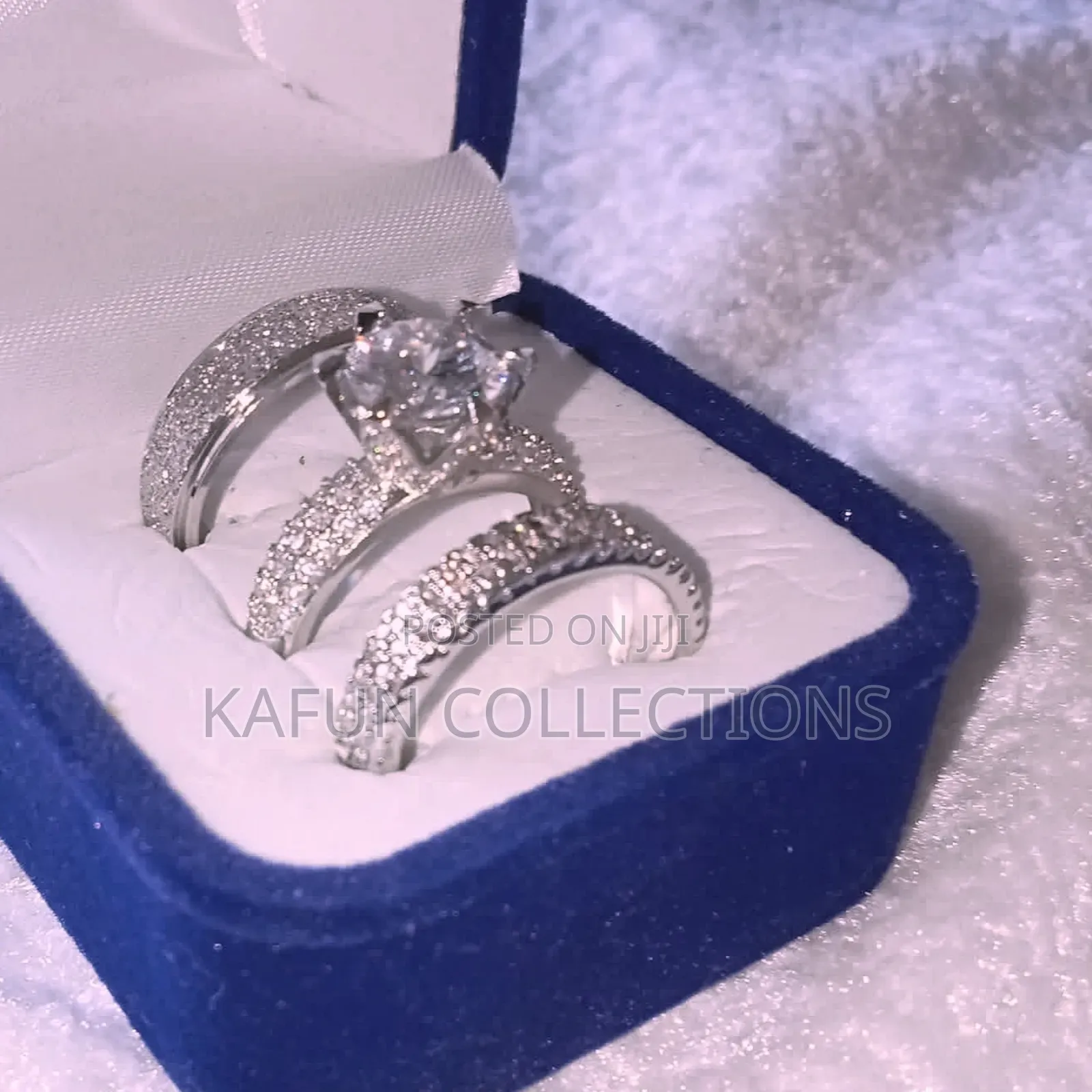 High Quality Solid Zirconia Luxury Wedding Ring Set