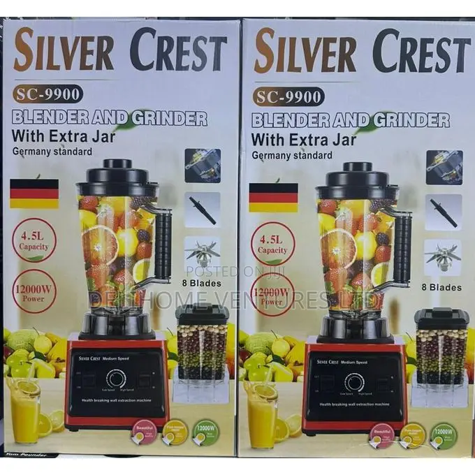 Silver Crest 12000 Watts, 4l, 2 Cups Heavy Duty Commercial Blender