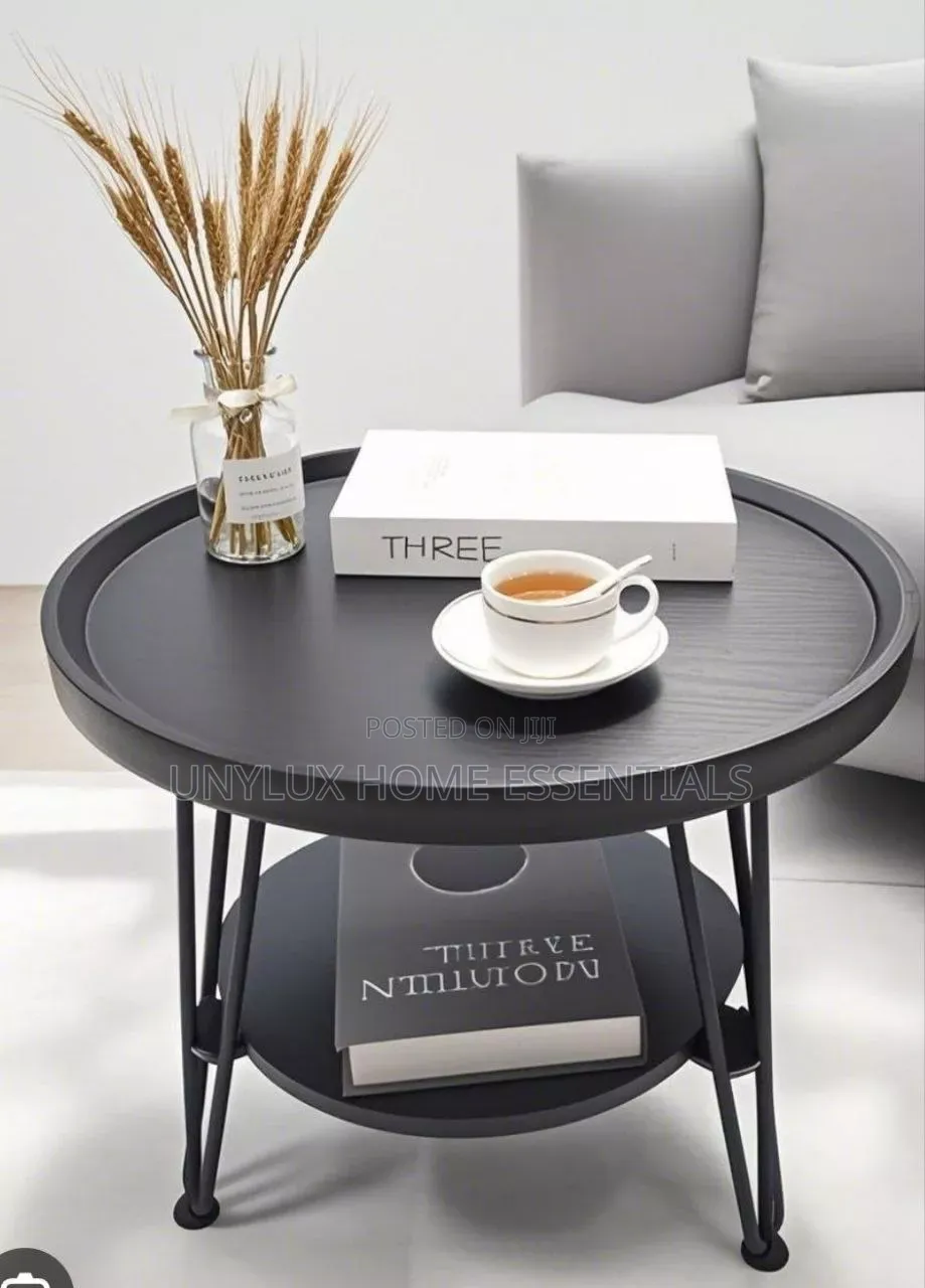 Double Small Round Coffee Table With Couch Edge