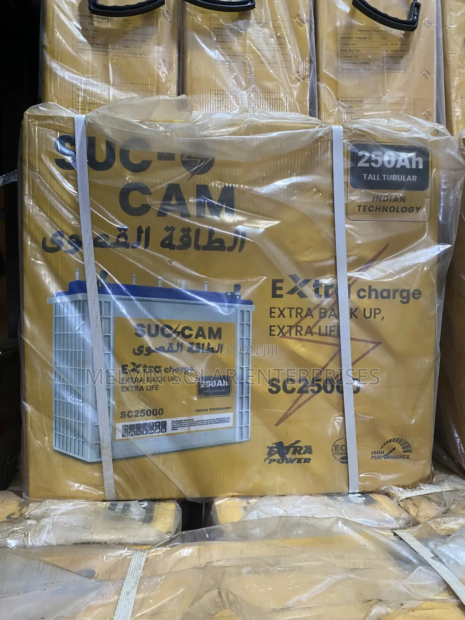 250ah 12v Suc-Cam Solar Tubular Batteries Available Now in Store Dm