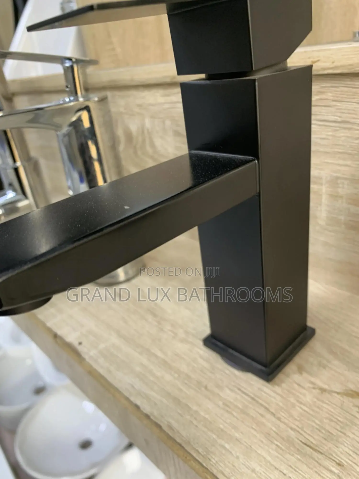 Matte Black Modern Square Single Lever Faucet