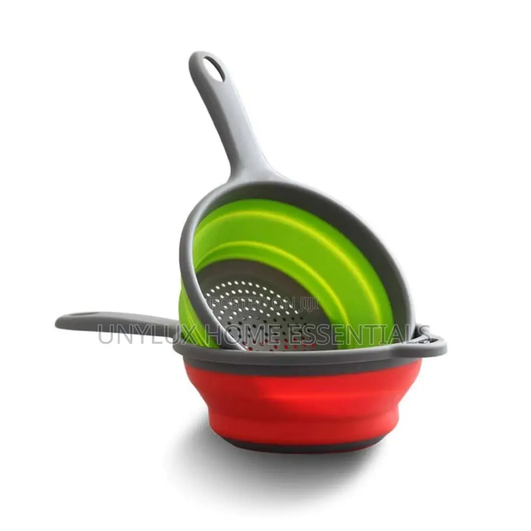 Collapsible Silicone Colander Drainer With Handle