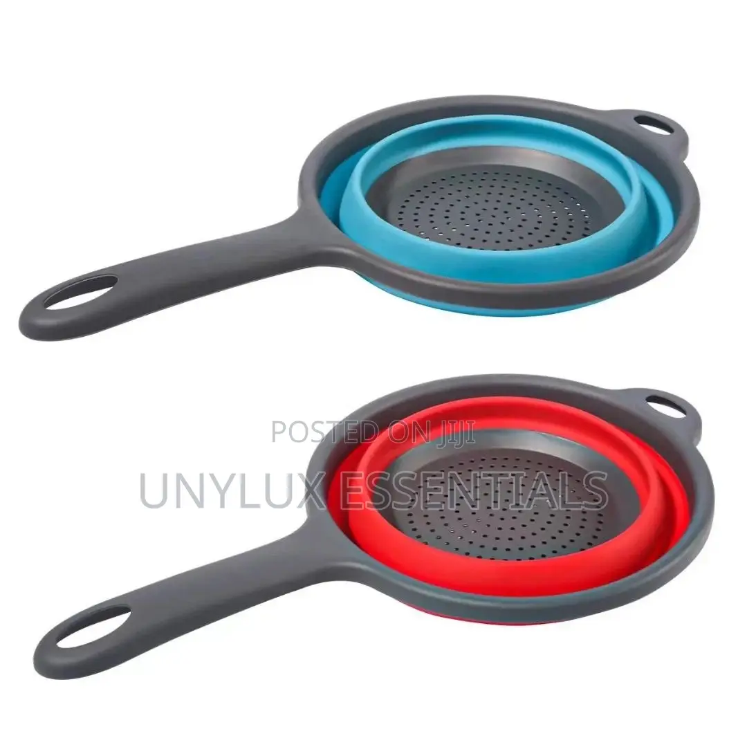 Collapsible Silicone Colander Drainer With Handle