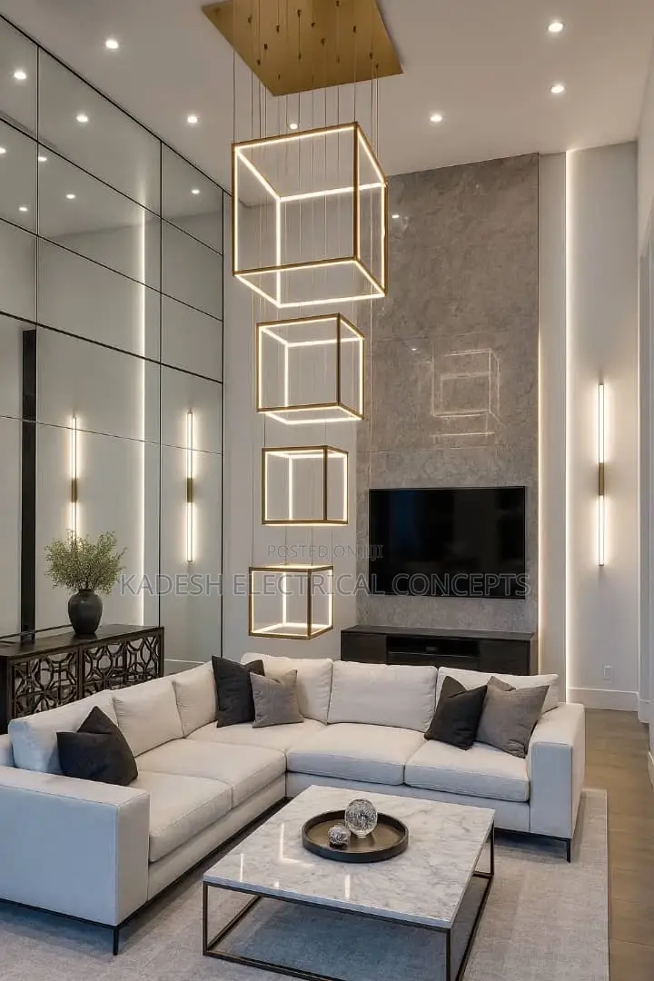 Modern Cube Led Pendant Lights Living Dining Room Chandeliers Lighting