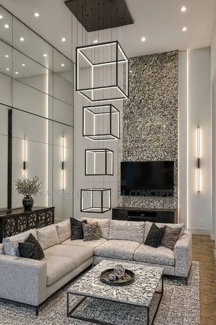 Modern Cube Led Pendant Lights Living Dining Room Chandeliers Lighting