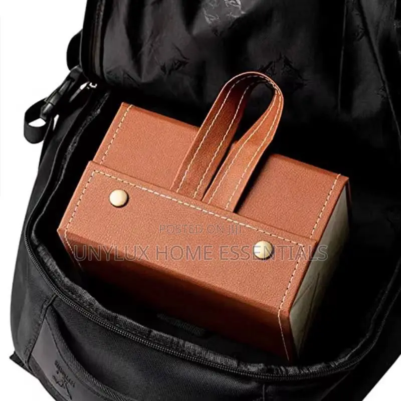Leather Travel Glass Storage Case