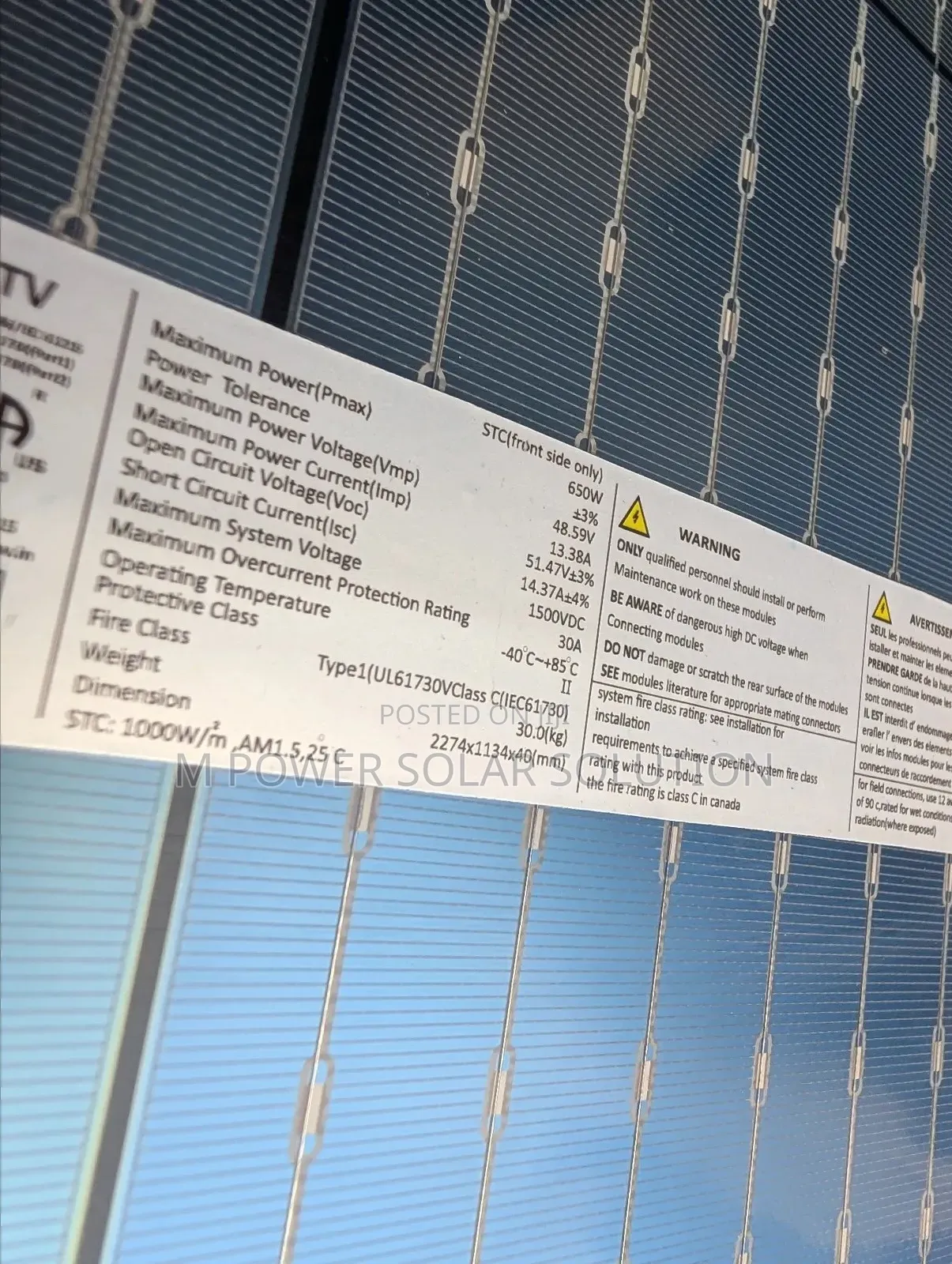 650w 144cells Jinko Bifacial Solar Panels