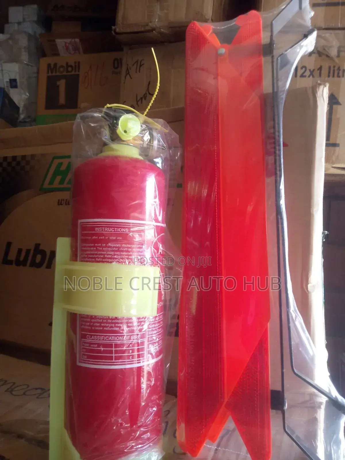 Fire Extinguisher and Triangle Caution
