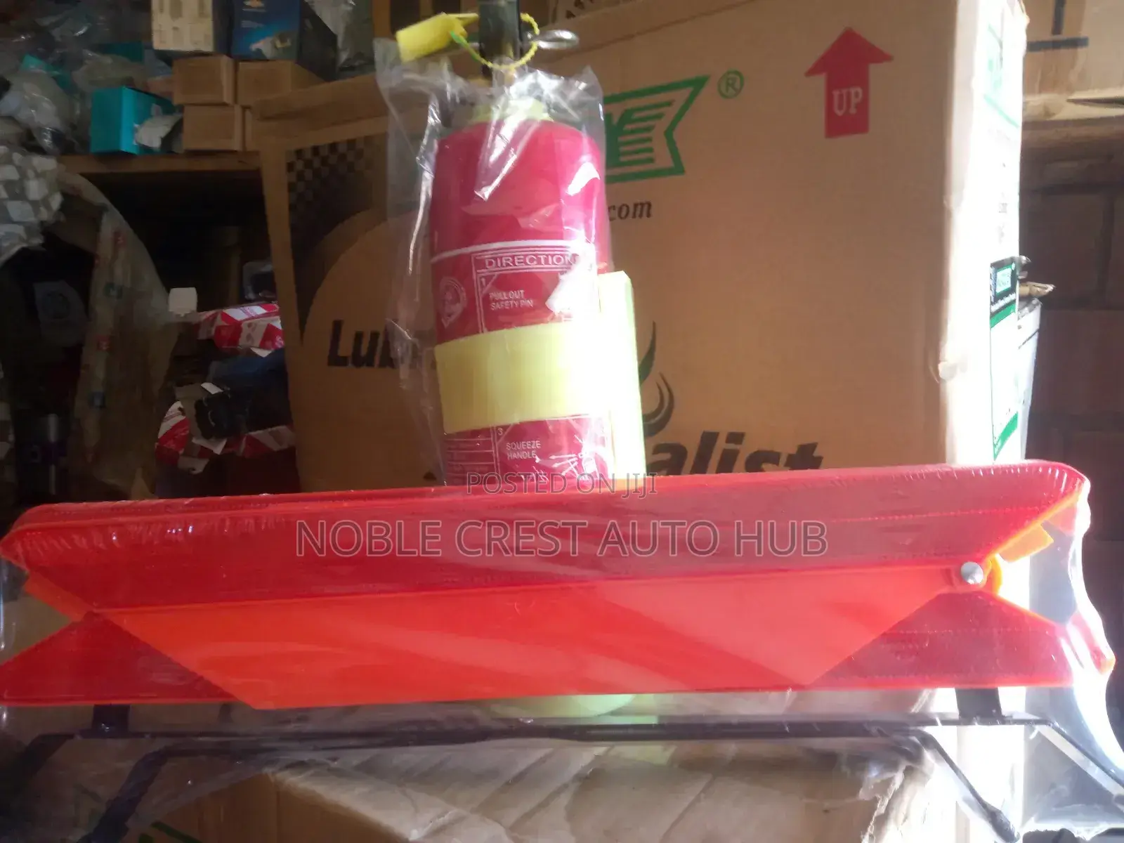 Fire Extinguisher and Triangle Caution