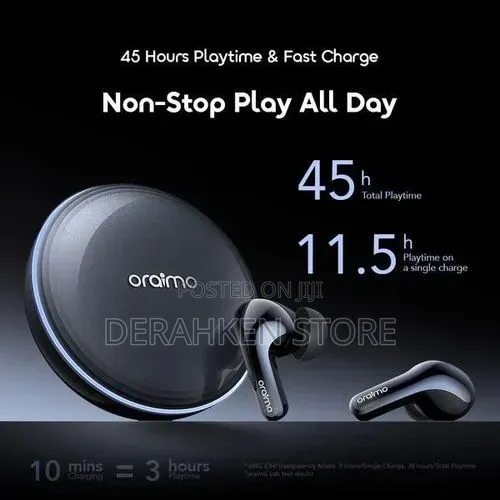 Oraimo Spacebuds 2 Ai Smart 45hrs Playtime With X2 Noise Cancellation