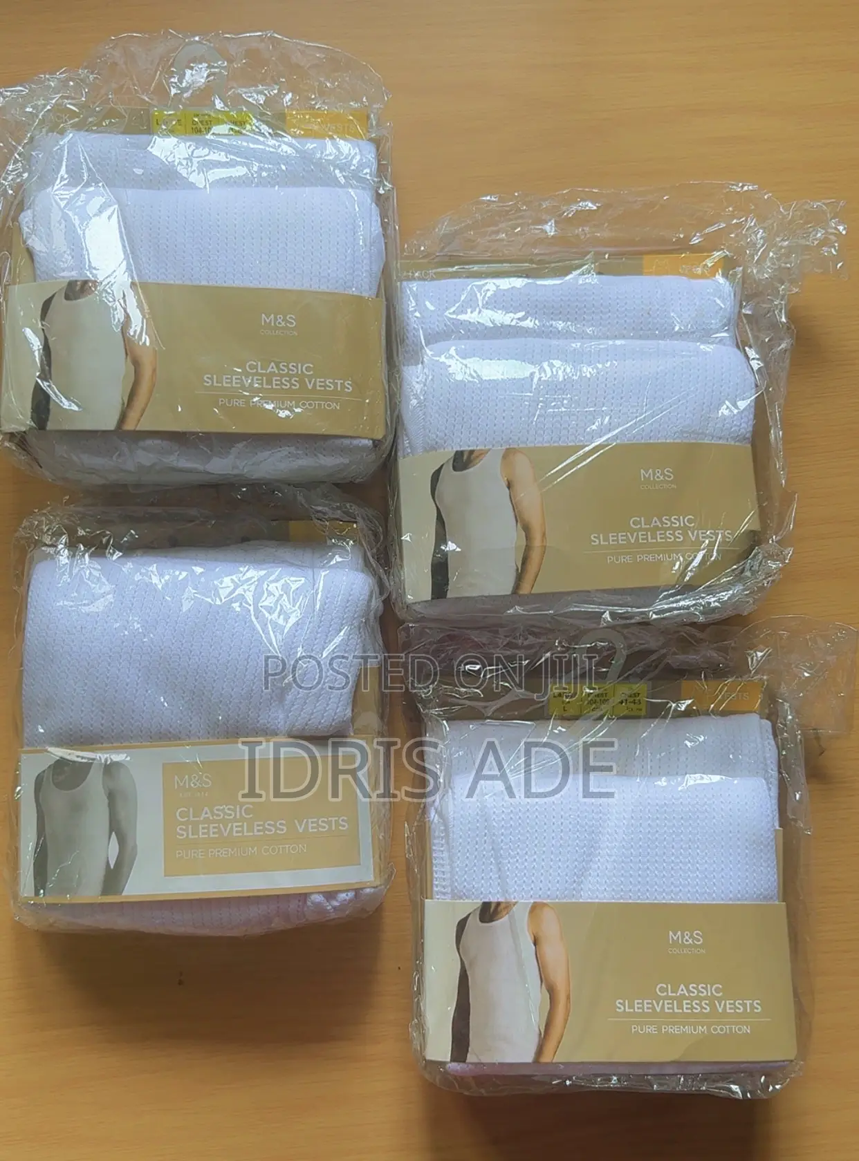 Marks Spencer Classic White Sleeveless Vests. 2-Pack!