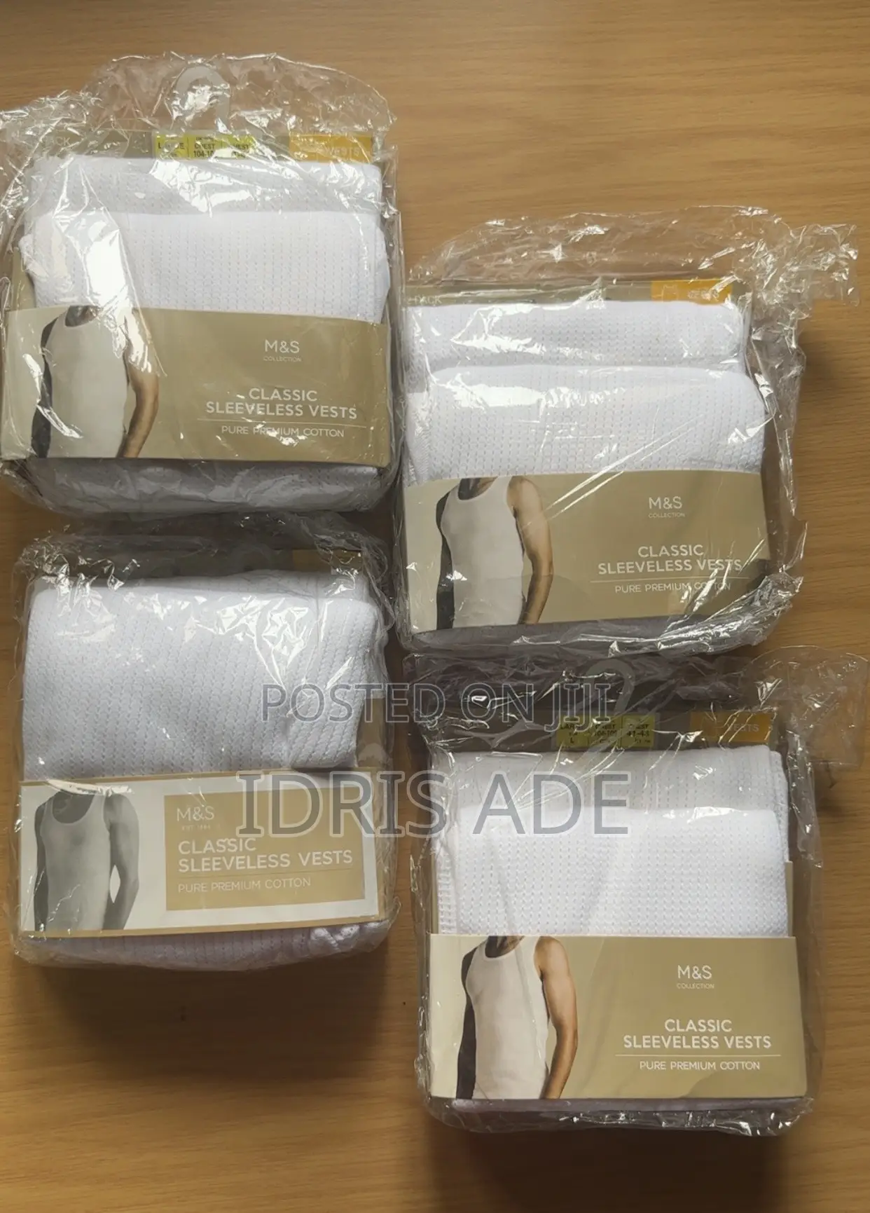 Marks Spencer Classic White Sleeveless Vests. 2-Pack!