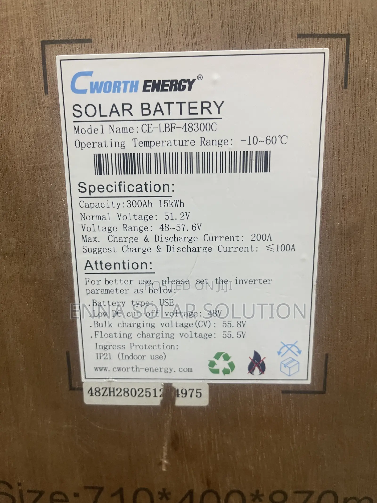 15kwh 48v C Worth Lithium Battery