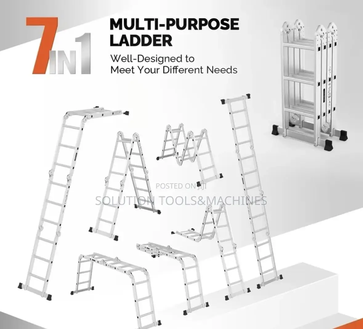 Foldable Multipurpose Aluminium Ladder 4*7- 8.3meters