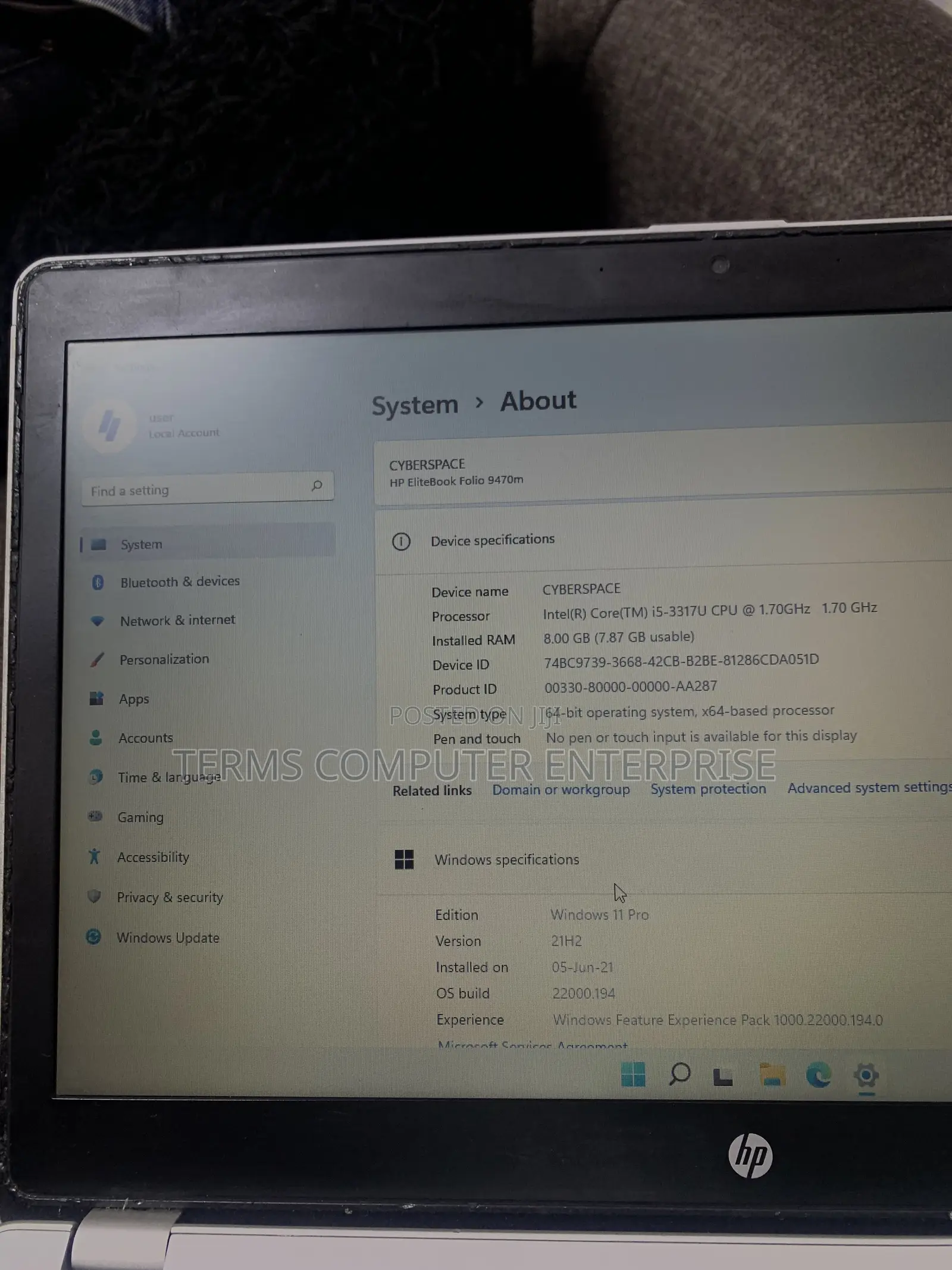 Laptop HP EliteBook Folio 9470M 8GB Intel Core i5 HDD 320GB