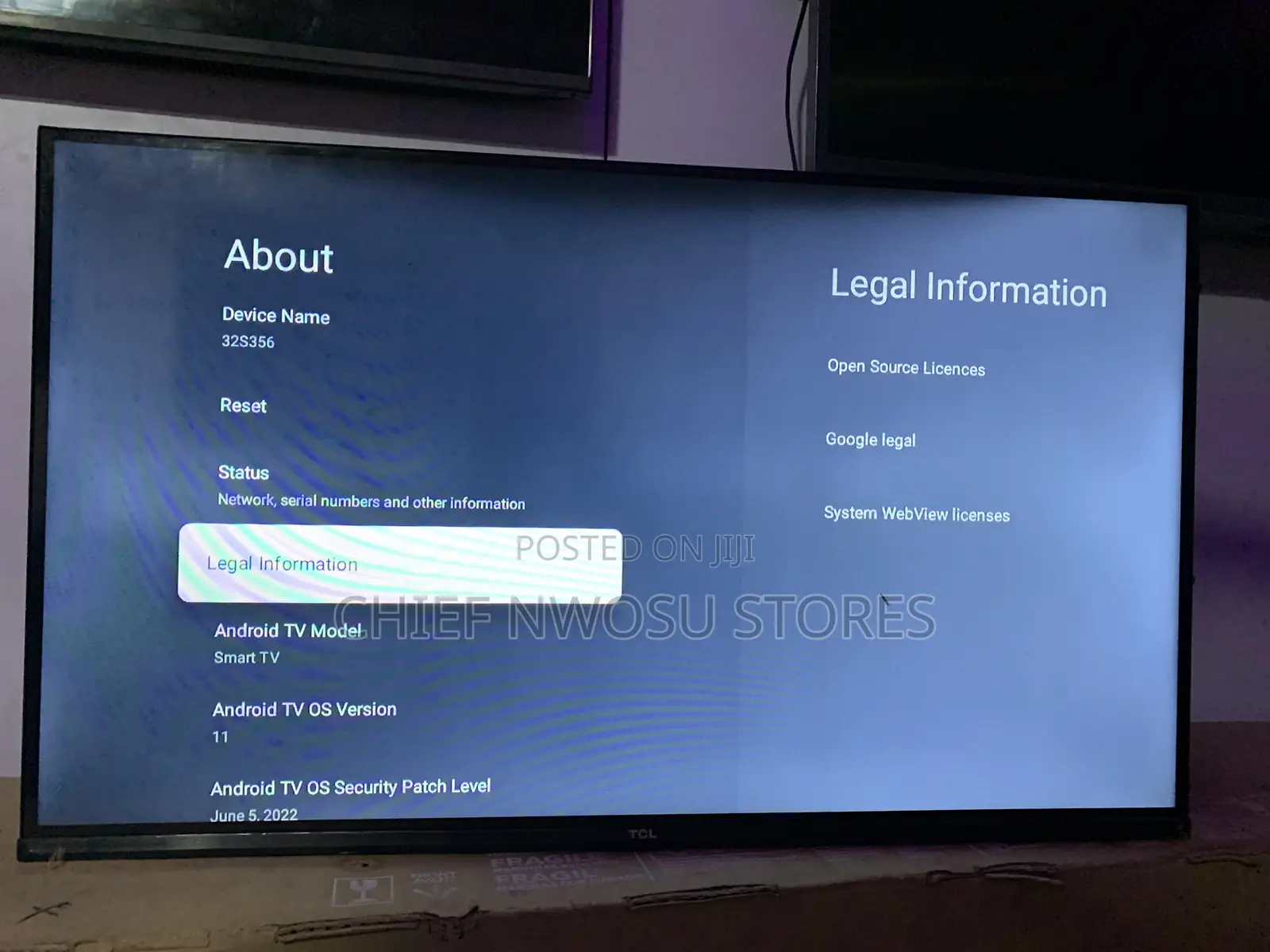 32” TCL Google Smart Tv