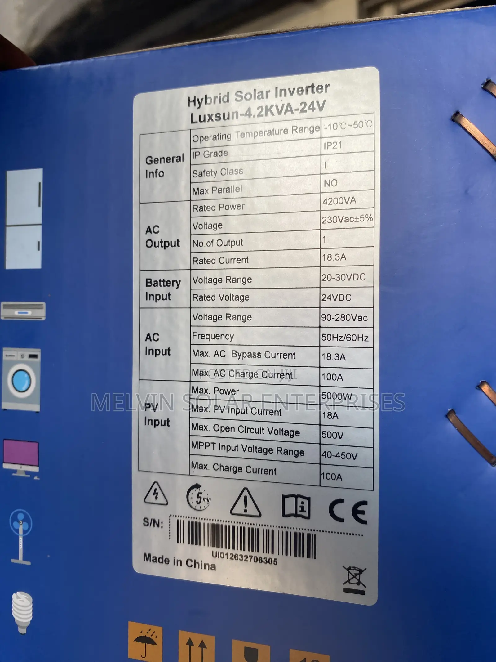 Luxsunsolar 4.2kva 24v Hybrid Solar Inverter Available in Store 