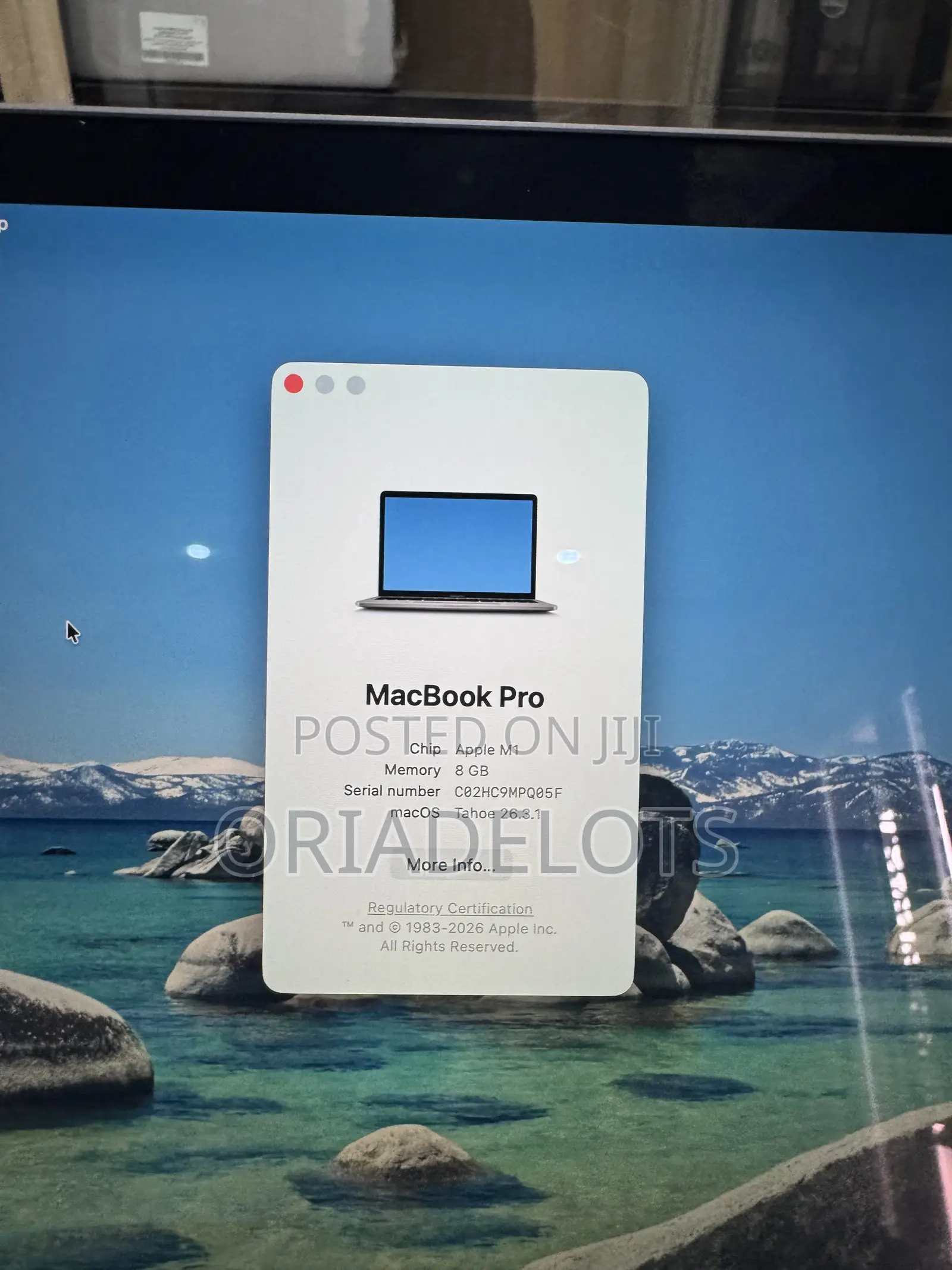 Laptop Apple MacBook Pro 2020 8GB Apple M1 SSD 512GB