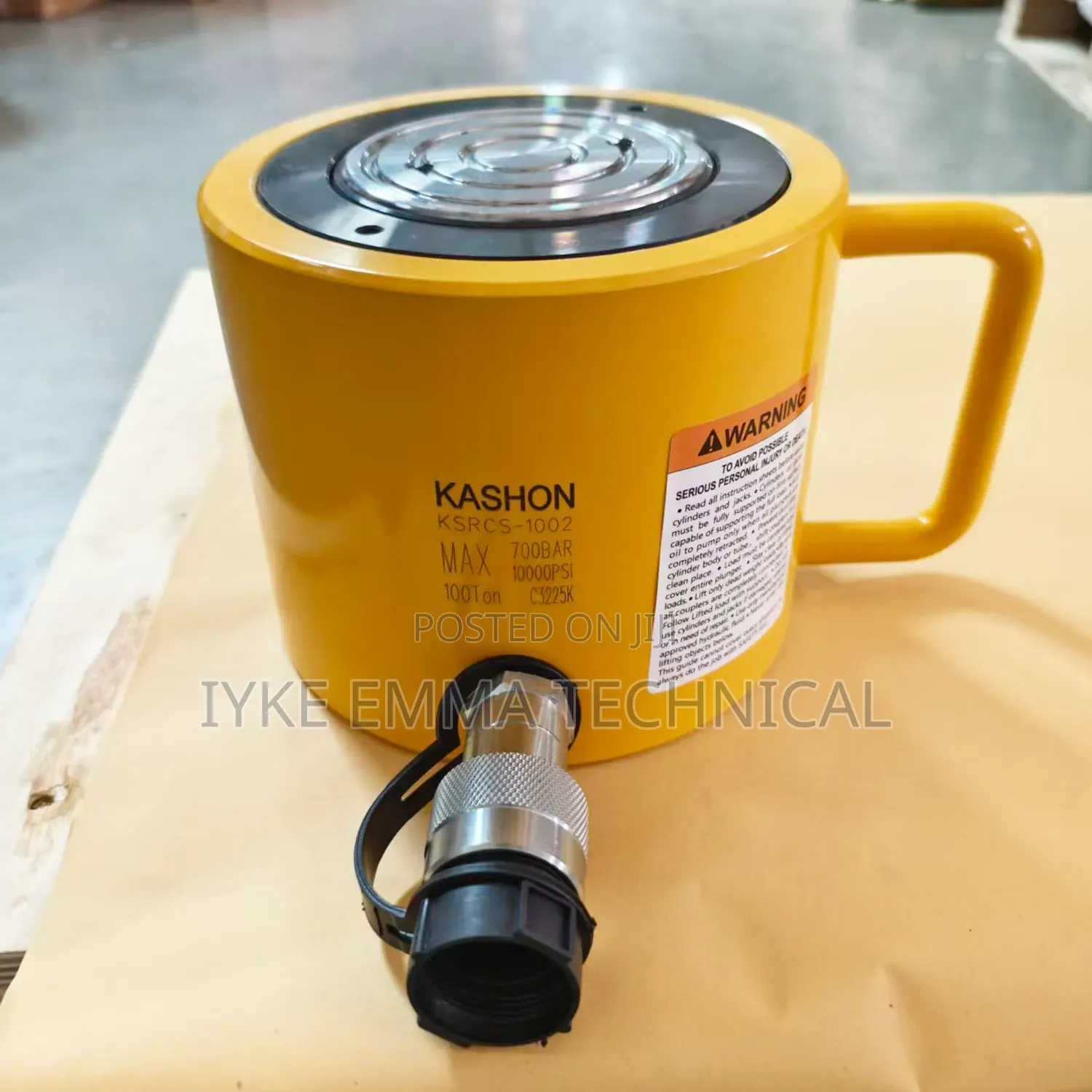 Rcs1002, 100 Ton Capacity Single-Acting Hydraulic Cylinder